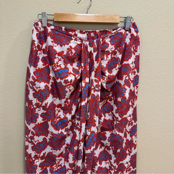 NWT Tuckernuck Xirena Red Blue Cotton Silk Maxi Skirt Large - Picture 9 of 12
